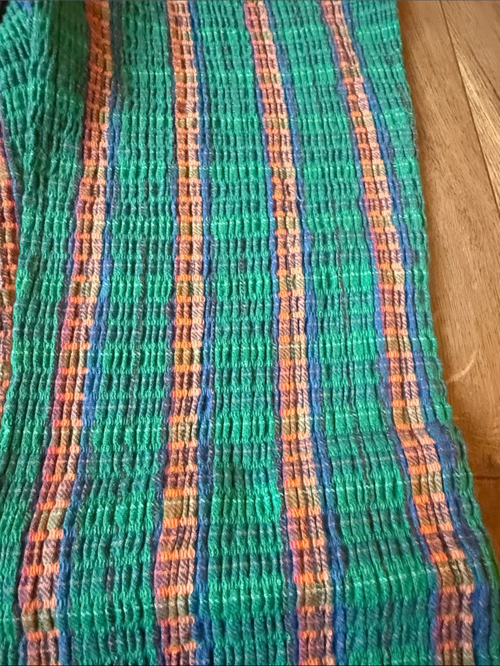 Free People Teal & Pink Striped Knit Flare Pants - Picture 3 of 3